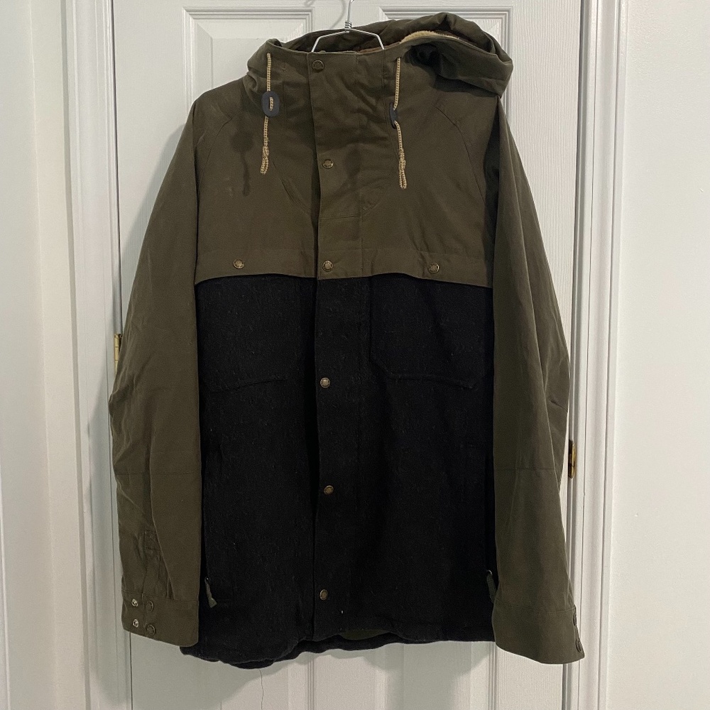 FILSON BURTON Waxed Oiled Snowboard Jacket Size Large